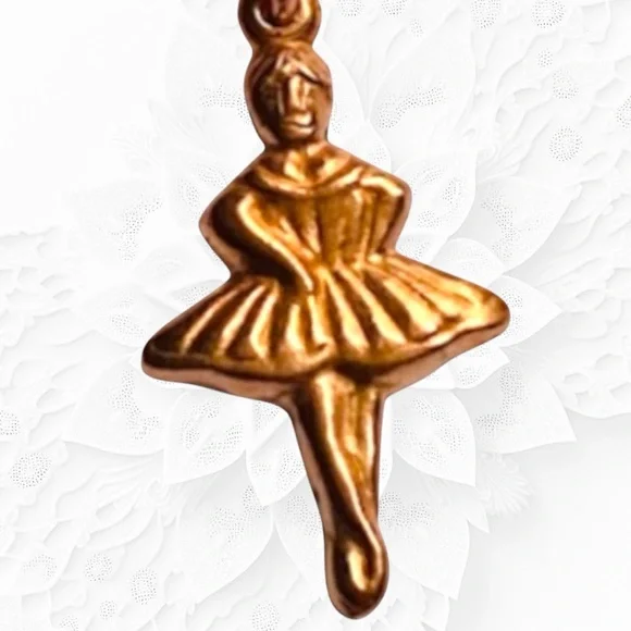 HAND CRAFTED Earrings Ballerina Copper Dangle Nutcracker Ballet Dancer Pierced - Picture 2 of 5